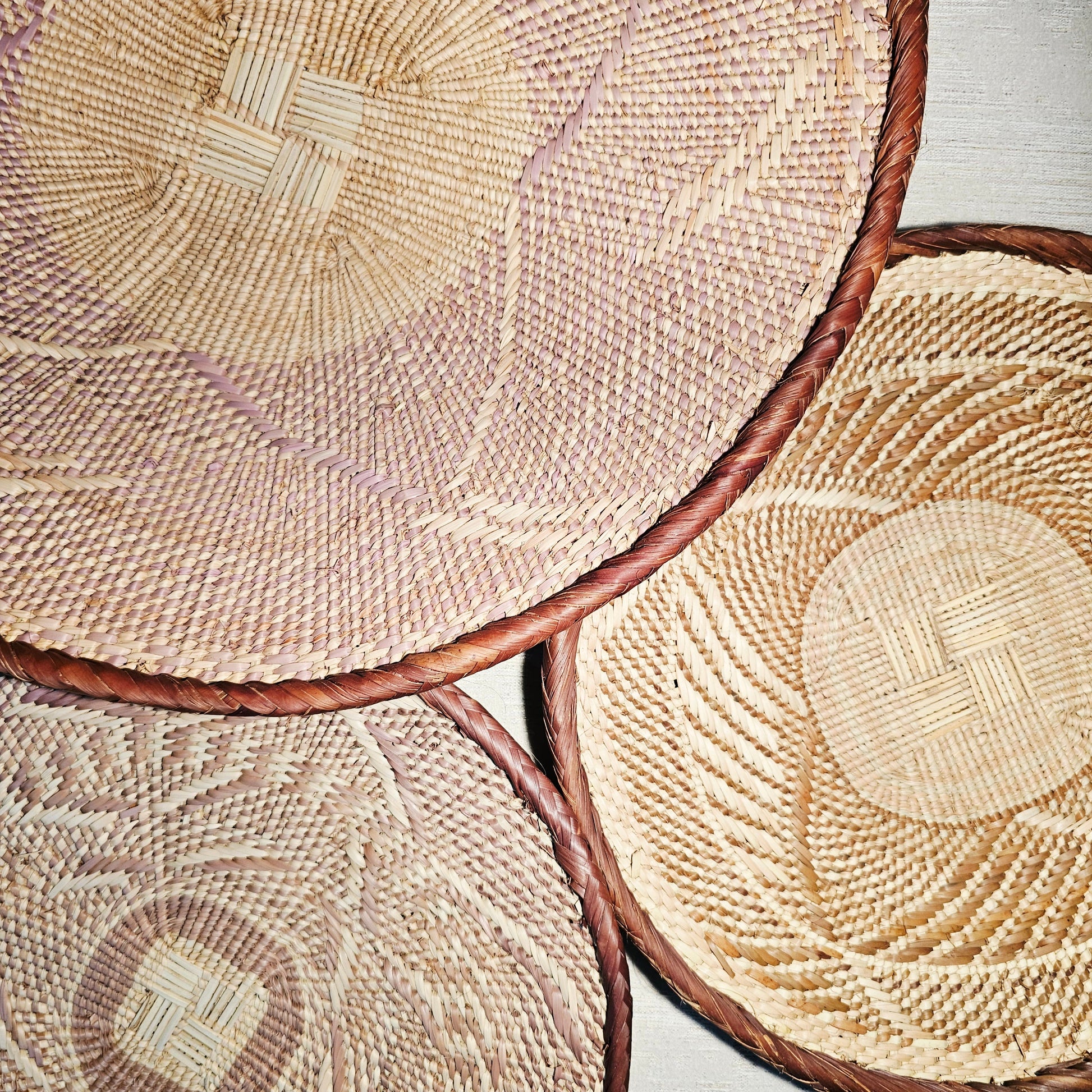 Set of 3 Handmade African Wall Baskets | Zimbabwe Baskets | Boho Wall Decor | 3A-1