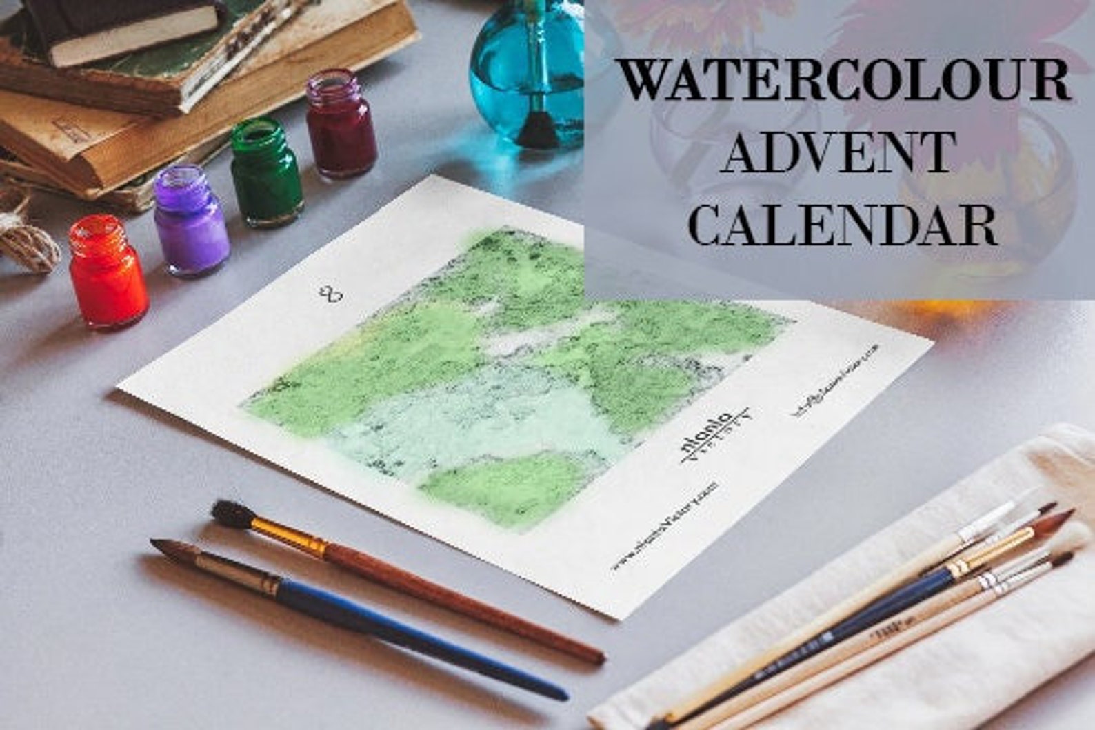 Watercolour Advent Calendar, Painting Advent Calendar, Painting Kit, Christmas Countdown-0